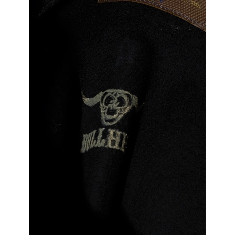 Bullhide Ghost Rider Cowboy Hat Mens M Black Wool Felt Skull Spikes Western - Picture 9 of 13